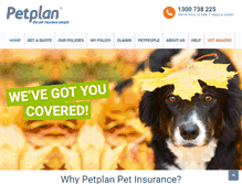 Tablet Screenshot of petplan.com.au